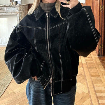 Veste Oversize Simili Cuir Femme – Streetwear Tendance