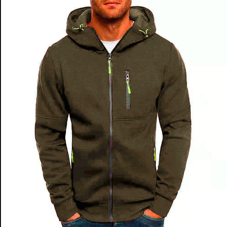 Sweat à capuche zippé homme – Capuche ajustable, poches zip, look sportif urbain