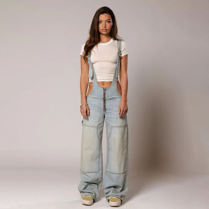 Salopette Jean Oversize Streetwear Femme