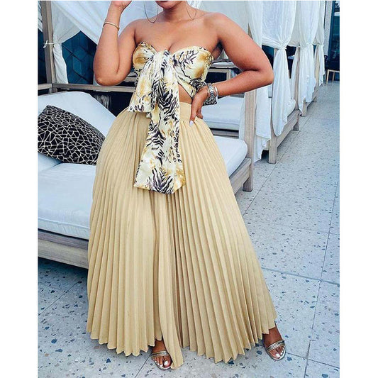 Ensemble Bustier & Jupe Plissée - Chic Estival