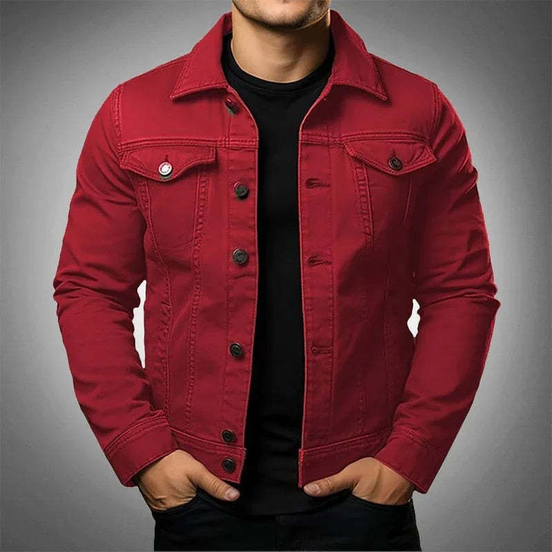 Veste homme coupe jean ajustée, look urbain en denim stretch