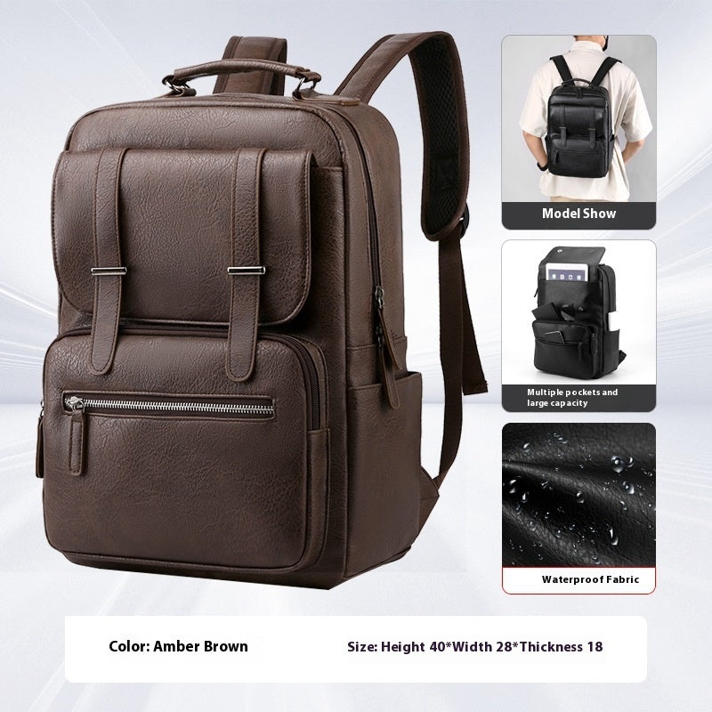 Sac à Dos en Cuir Imperméable – Élégant & Grande Capacité