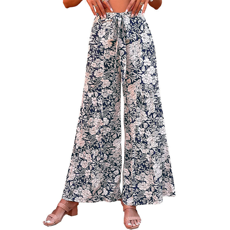 Pantalon Large Femme – Imprimé Fleuri Chic