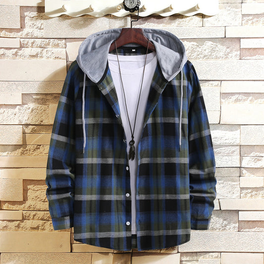 Chemise à Carreaux Homme avec Capuche – Style Urbain Décontracté