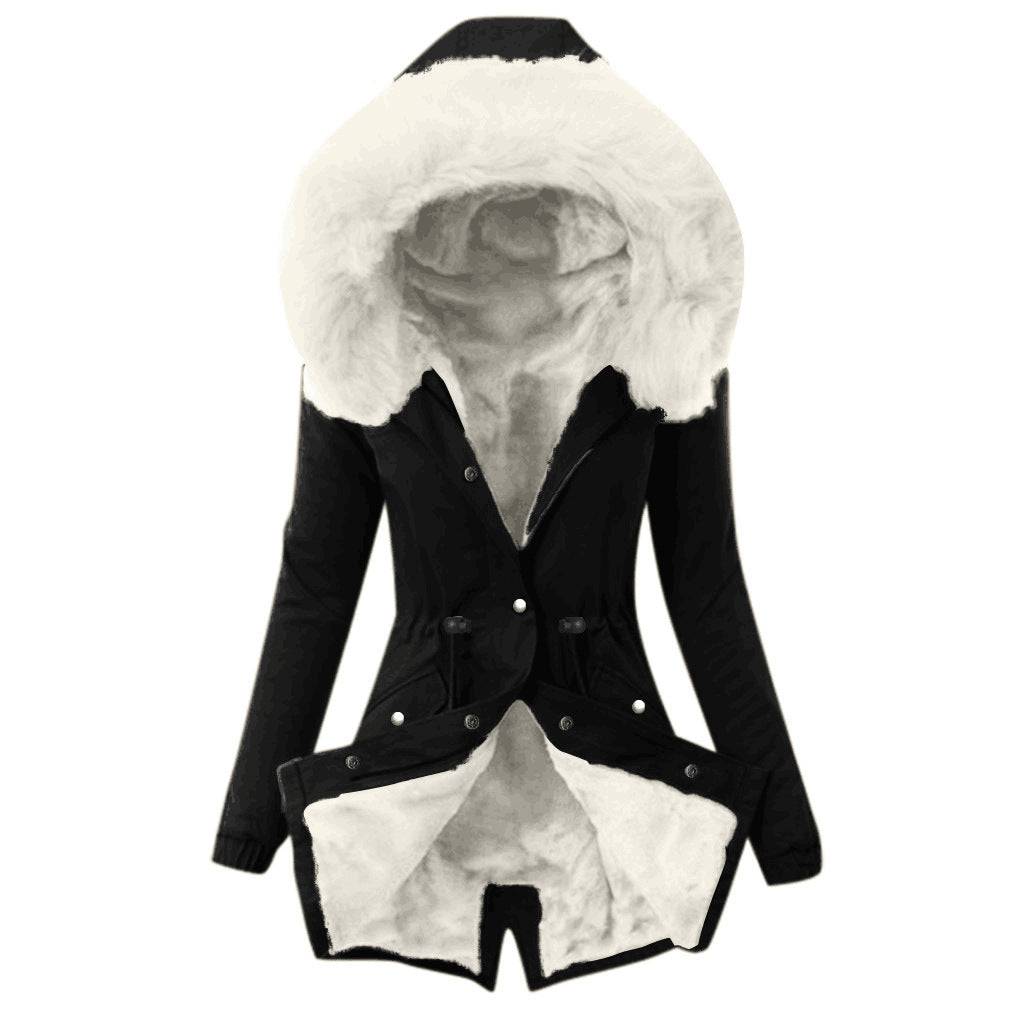 Parka Femme Doublée – Fausse Fourrure Rose