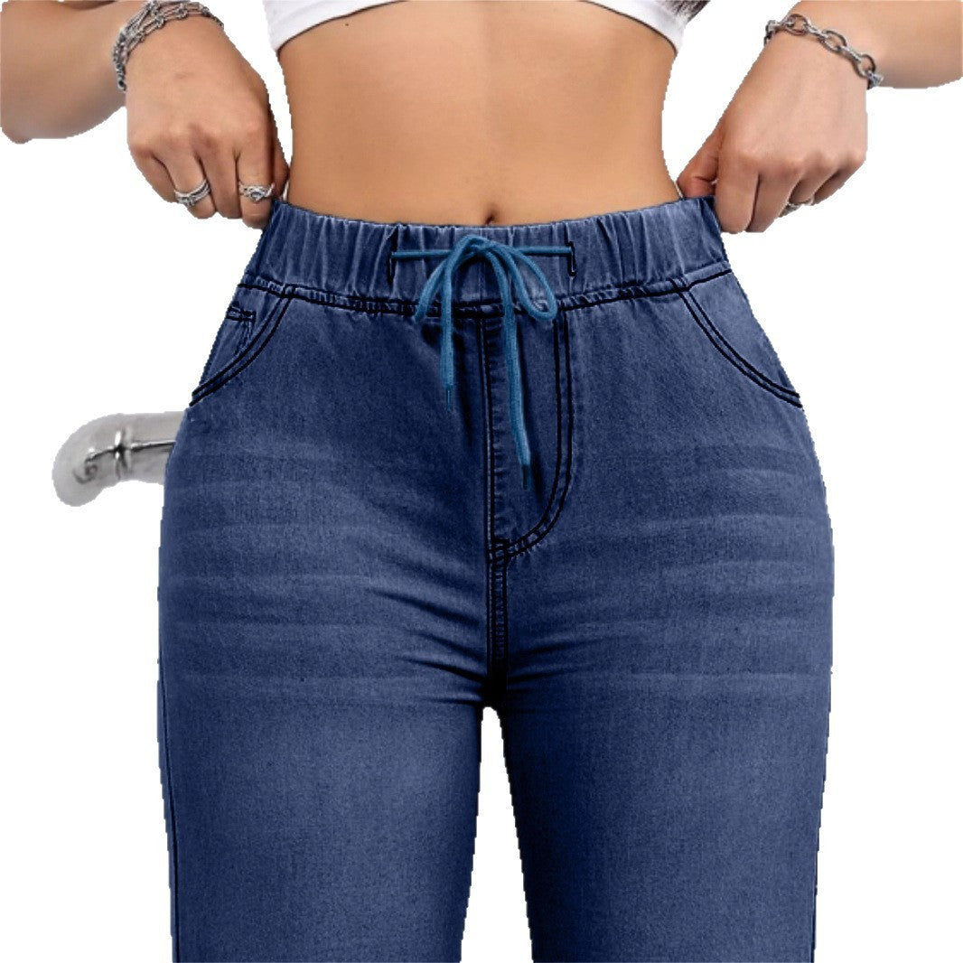 Jean Large Déchiré Taille Haute – Look Tendance et Décontracté