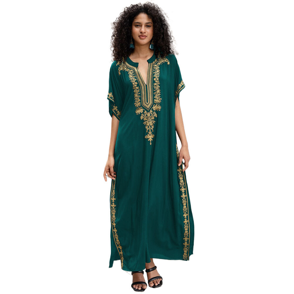 Caftan Oriental Chic – Broderie Dorée ou Noire