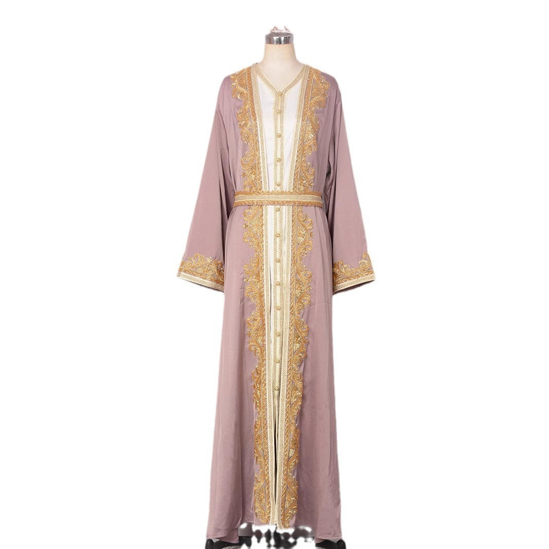 Ensemble Deux Pièces Traditionnel Femme – Élégance Perlée et Raffinée