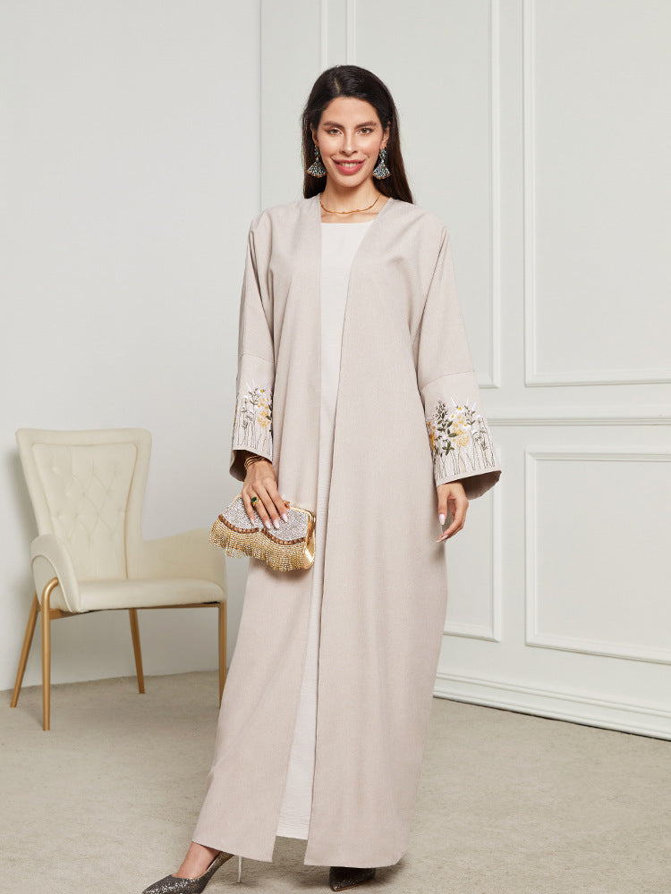 Abaya brodée florale – Élégance raffinée pour femme pudique Muslim