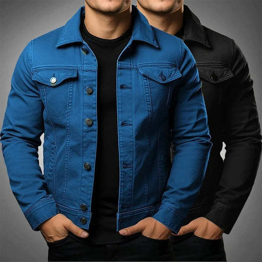 Veste homme coupe jean ajustée, look urbain en denim stretch