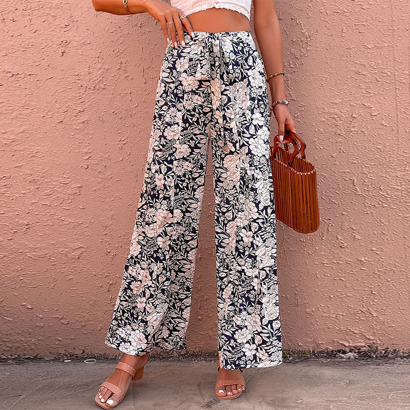 Pantalon Large Femme – Imprimé Fleuri Chic