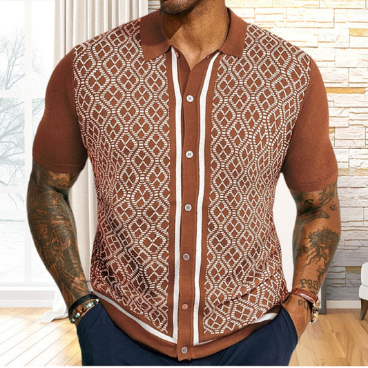 Chemise Homme en Coton à Motif Ethnique - Élégance et Confort