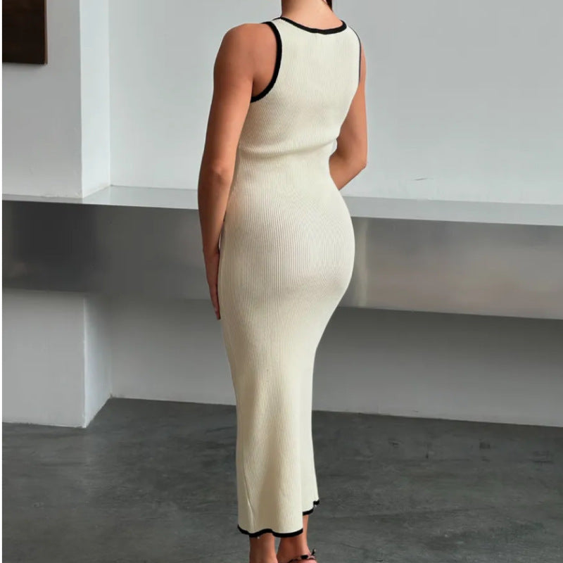 Robe Femme Élégante – Robe Crayon Sans Manches Boutonnée | Style Chic & Classique