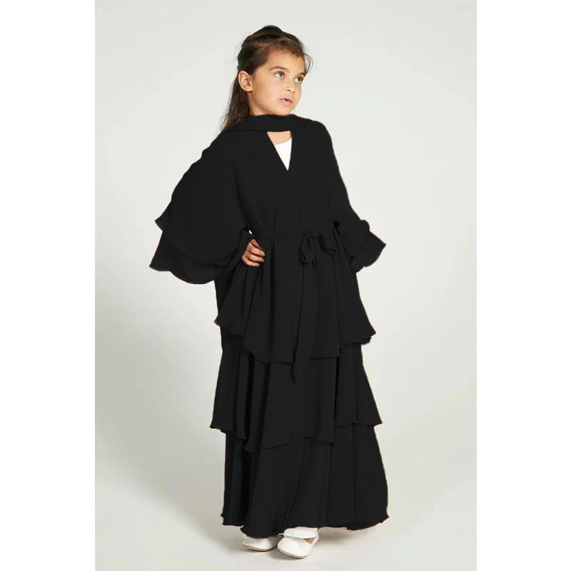 ROBE LONGUE FILLE À VOLANTS – STYLE ÉLÉGANT & MODERNE