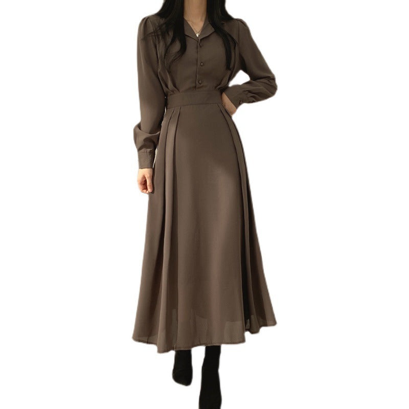 ROBE LONGUE ÉLÉGANTE À MANCHES LONGUES – STYLE MINIMAL CHIC