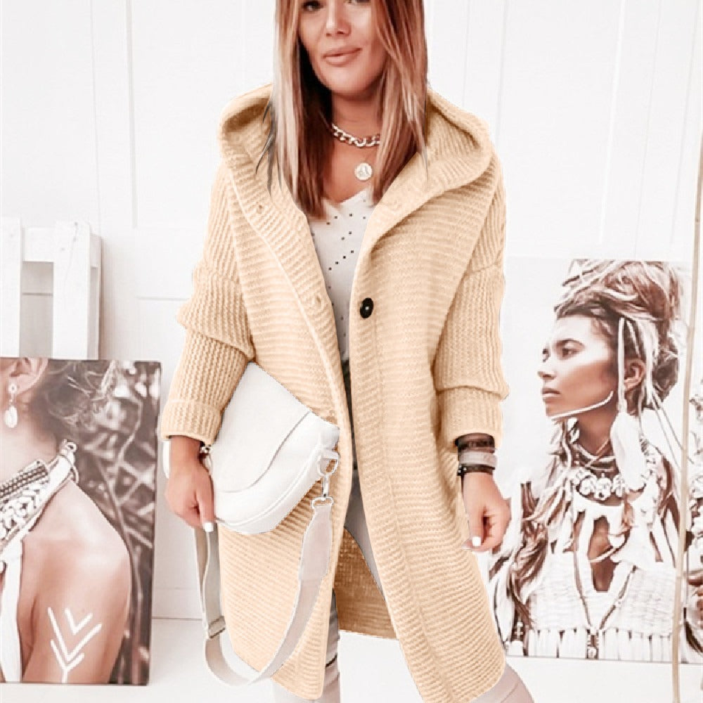 Cardigan Long Femme à Capuche – Style Cocooning Tricoté | Look Élégant & Confort