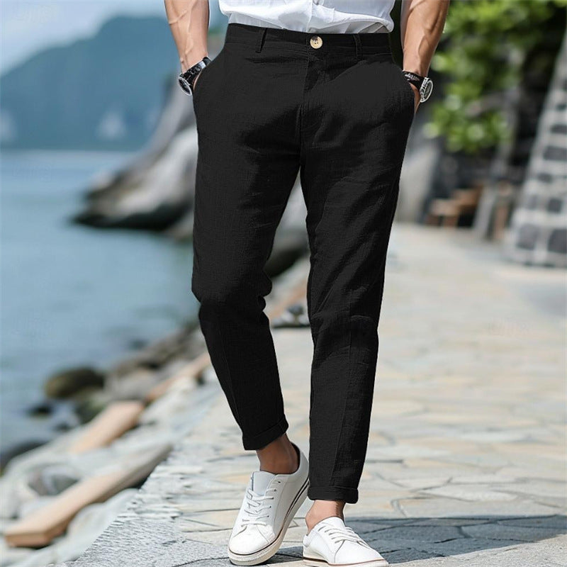Pantalon Chino Homme Lin – Élégance décontractée | Disponible en plusieurs coloris