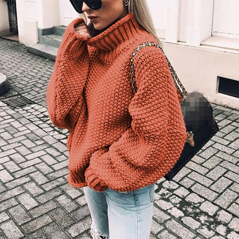 Pull Tricot à Col Montant – Disponible en Plusieurs Couleurs