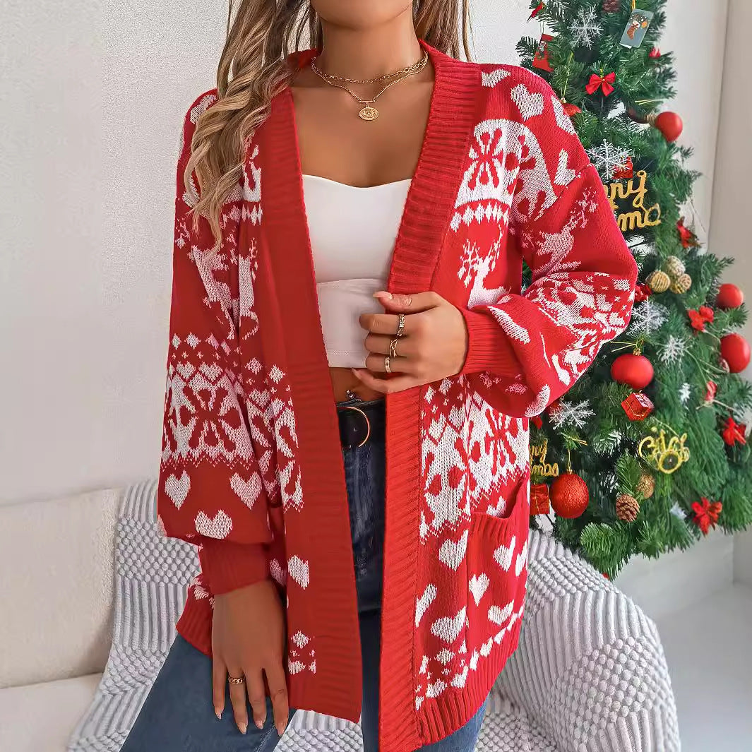 Cardigan Nordic Chic™ – Gilet Doux & Tendance à Motifs de Noël
