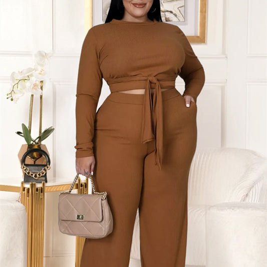 Ensemble lounge côtelé marron – confort chic automne-hiver 2025, look casual premium