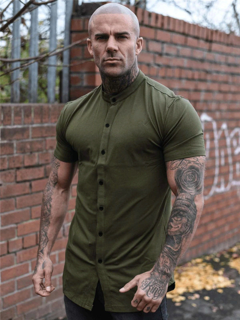 CHEMISE HOMME SLIM COL MAO – ÉLÉGANCE MODERNE