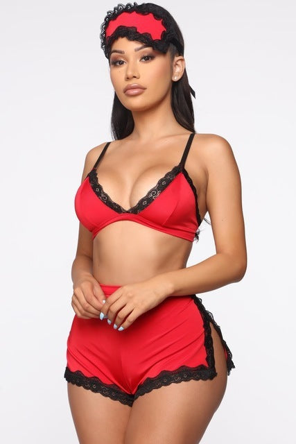 Ensemble Lingerie Satiné 2 Pièces avec Dentelle – Confort & Séduction