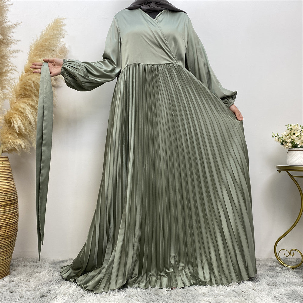 ROBE LONGUE SATIN PLISSÉ – ÉLÉGANCE & FLUIDITÉ
