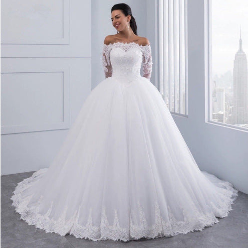 Robe de Mariée Princesse avec Longue Traîne – Élégance et Glamour Royal ✨