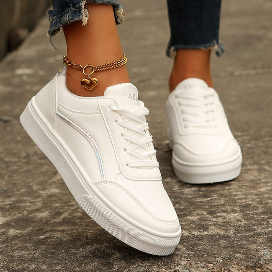 Baskets Blanches Femme – Sneakers Confortables & Tendance – Style Casual Chic