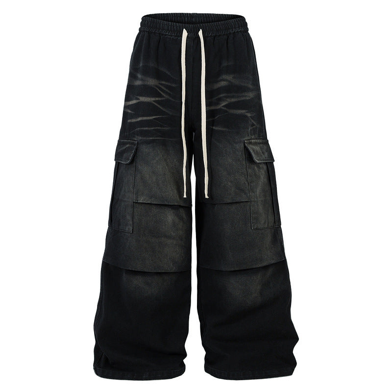 Pantalon Cargo Large Rétro Streetwear Unisexe