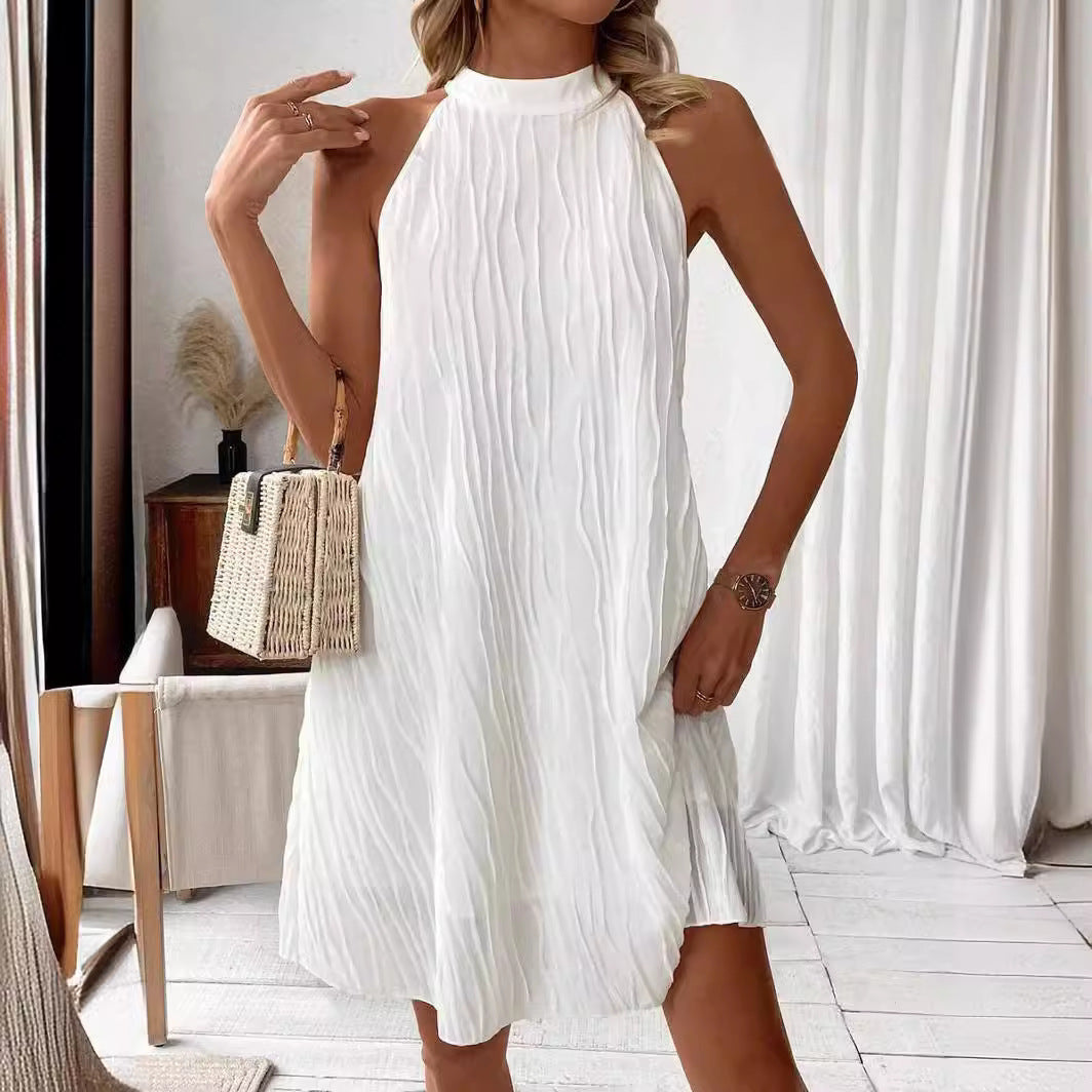 Robe d'Été Chic à Col Halter – Élégance Décontractée pour Toutes Occasions