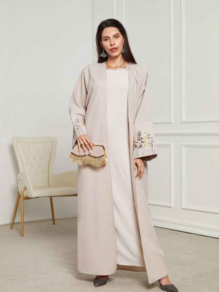 Abaya brodée florale – Élégance raffinée pour femme pudique Muslim