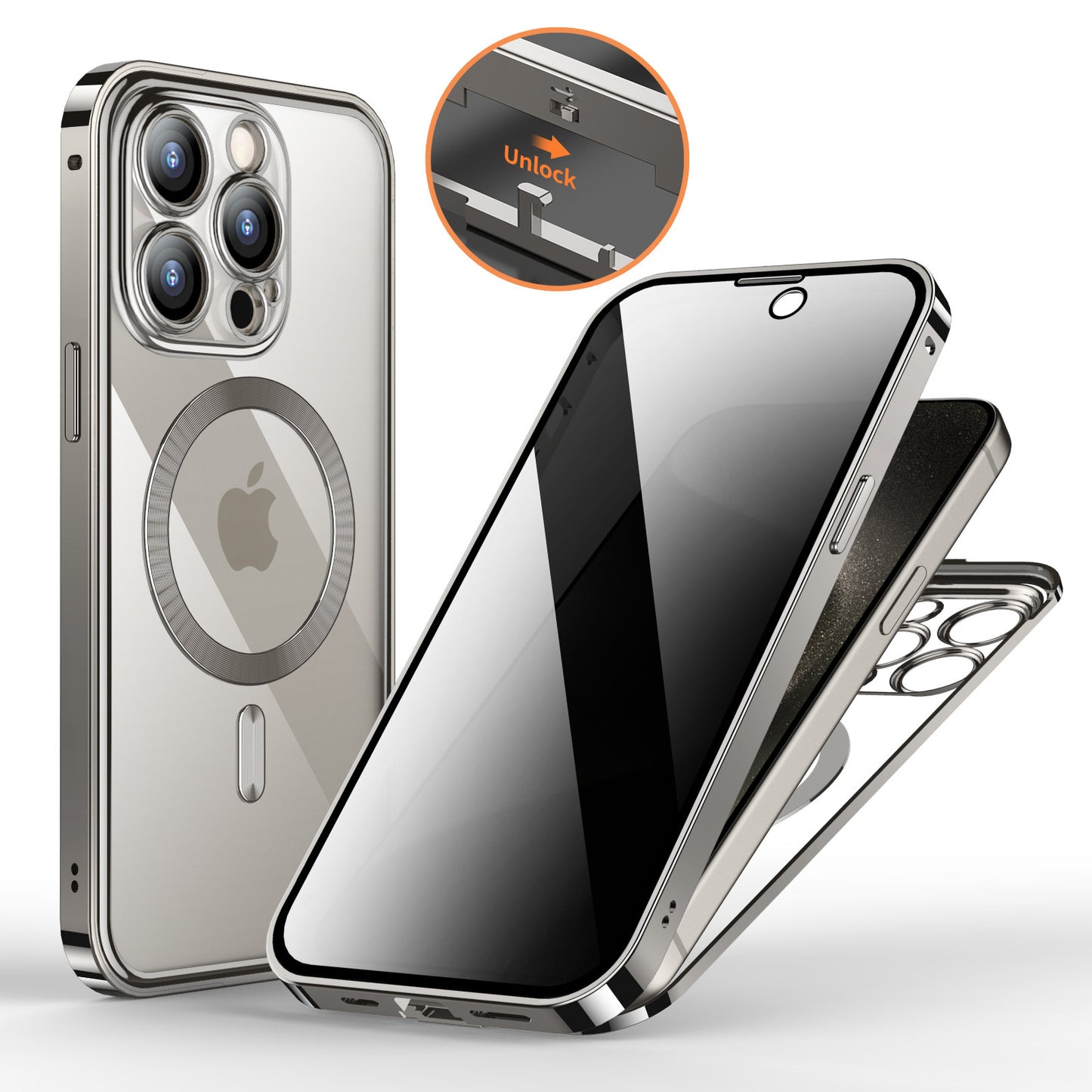 Coque Magnétique Double Face en Verre Trempé – Protection 360°