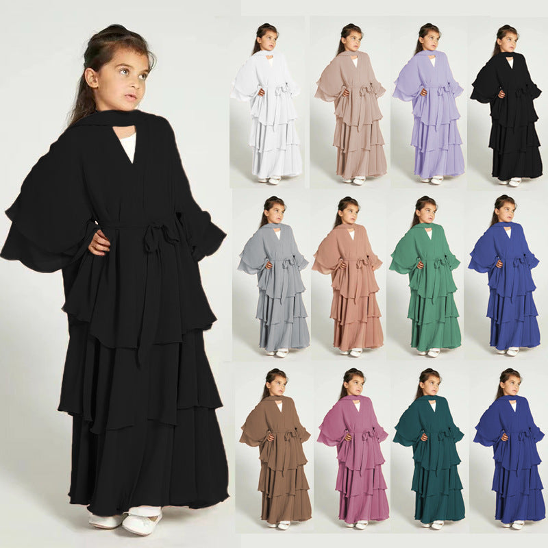 ROBE LONGUE FILLE À VOLANTS – STYLE ÉLÉGANT & MODERNE