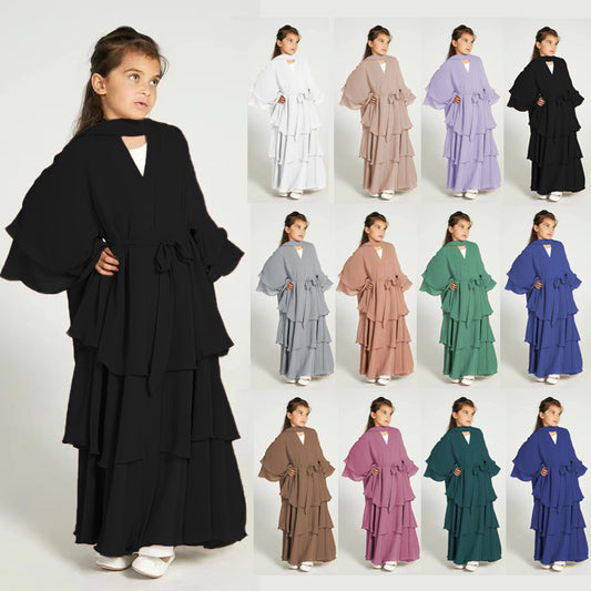 ROBE LONGUE FILLE À VOLANTS – STYLE ÉLÉGANT & MODERNE