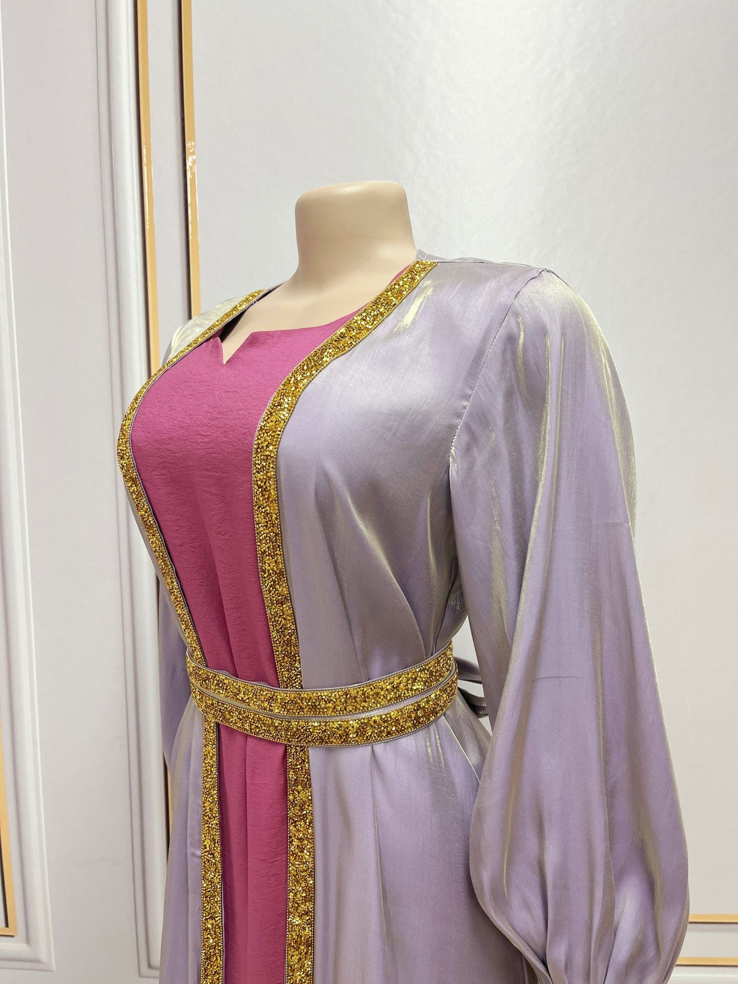 Ensemble Luxe 3 Pièces Femme – Satin Élégant Style Oriental