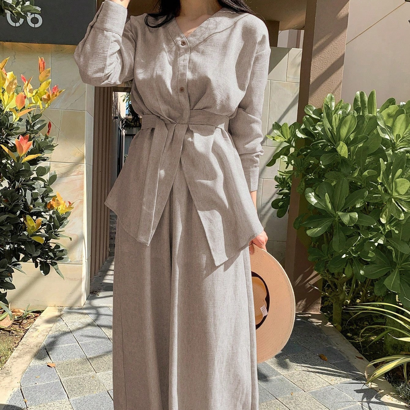 Ensemble Chic en Lin Premium – Élégance & Confort Intemporel