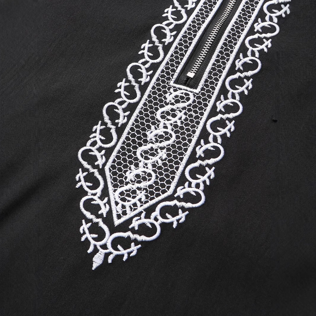 Djellaba Homme Noire Luxe à Capuche | Look Charismatique & Moderne (S–3XL)