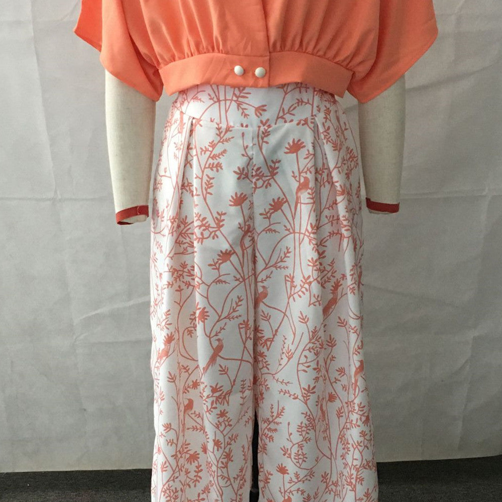 ENSEMBLE ÉTÉ CHIC – CROP TOP & PANTALON LARGE IMPRIMÉ