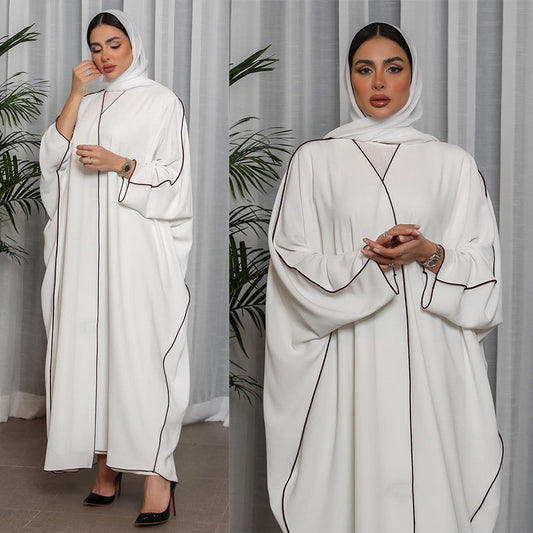 Abaya Blanche Élégante – Robe Longue Chic et Confortable pour Femme ✨