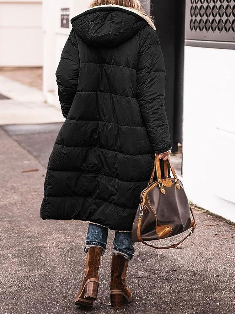Doudoune Longue Femme Doublée Sherpa – Élégance & Chaleur pour l’Hiver