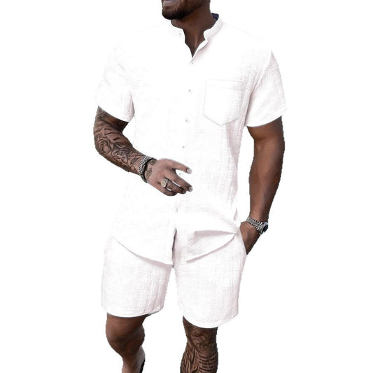 Ensemble Homme Été 2 Pièces – Chemise Boutonnée & Short | Look Bord de Mer 2025