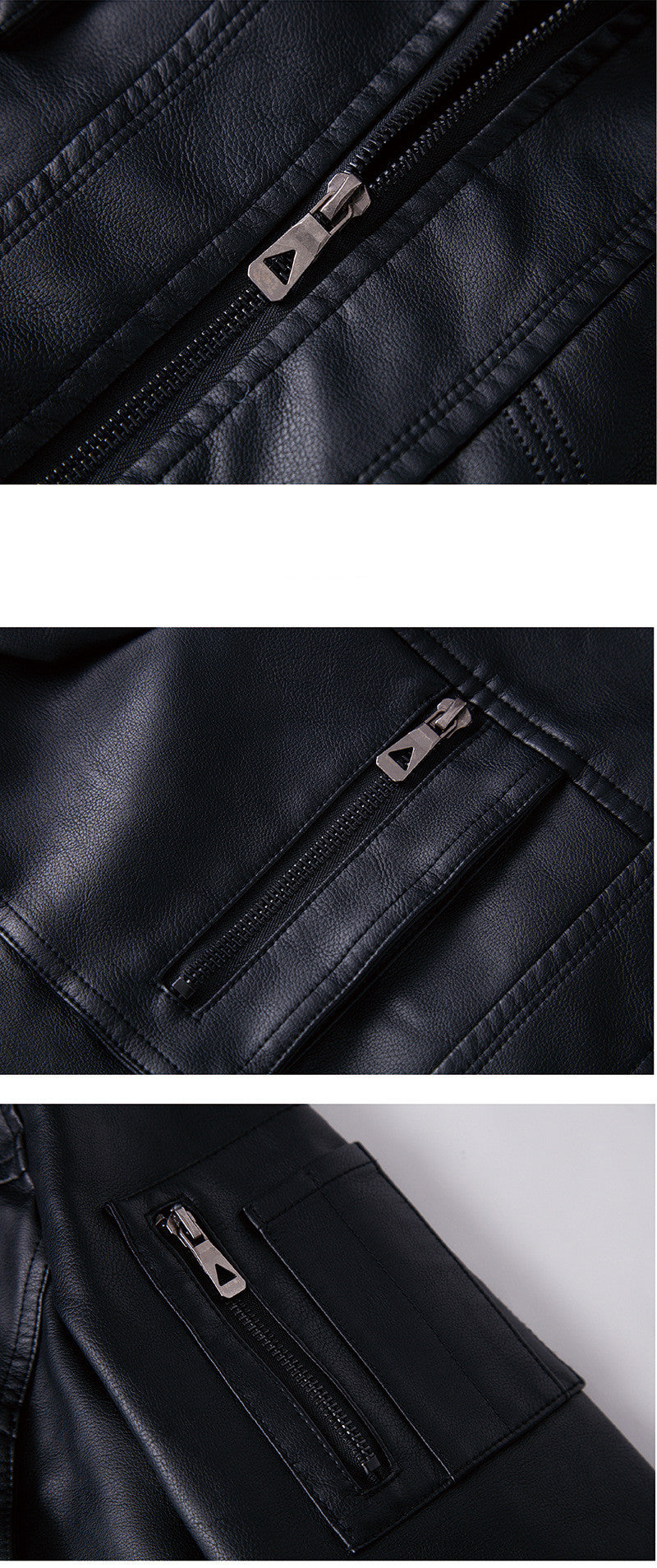 Veste en Similicuir Homme avec Capuche Amovible