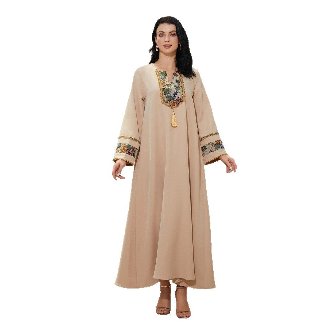 Robe Abaya Femme – Style Ethnique Patchwork Élégant