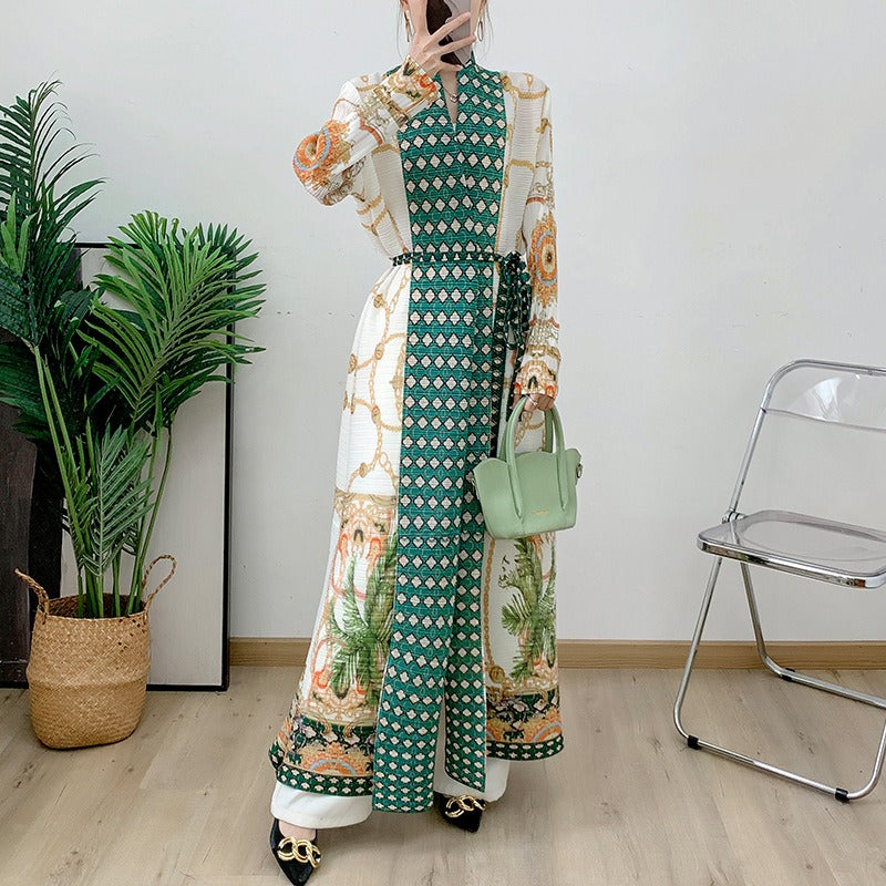 Robe Longue “Bleu Impérial” – Kimono Élégance & Détail Oriental Muslim
