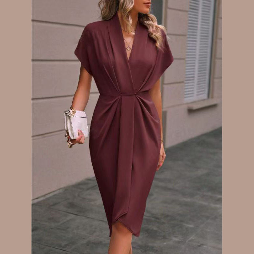 ROBE MIDI PORTEFEUILLE ÉLÉGANTE – LOOK SOPHISTIQUÉ & FÉMININ