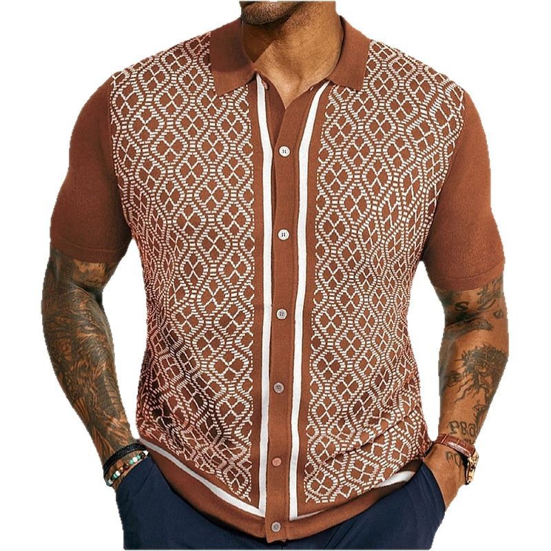 Chemise Homme en Coton à Motif Ethnique - Élégance et Confort