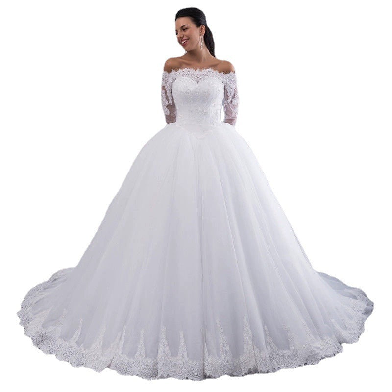 Robe de Mariée Princesse avec Longue Traîne – Élégance et Glamour Royal ✨