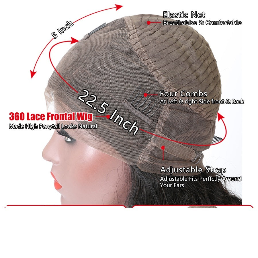 Perruque 360° Lace Front™ – Queue-de-Cheval Naturelle en Cheveux 100 % Humains