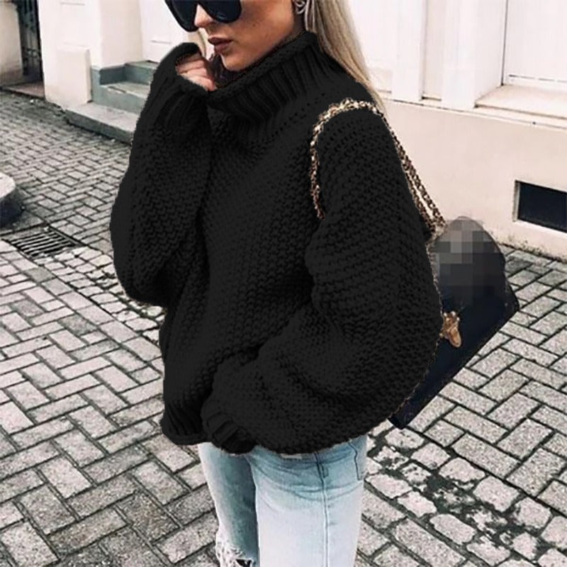 Pull Tricot à Col Montant – Disponible en Plusieurs Couleurs